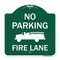 Signmission No Parking Fire Lane Fire Truck, Green & White Aluminum Architectural Sign, 18" x 18", GW-1818-23739 A-DES-GW-1818-23739 - alternate 1